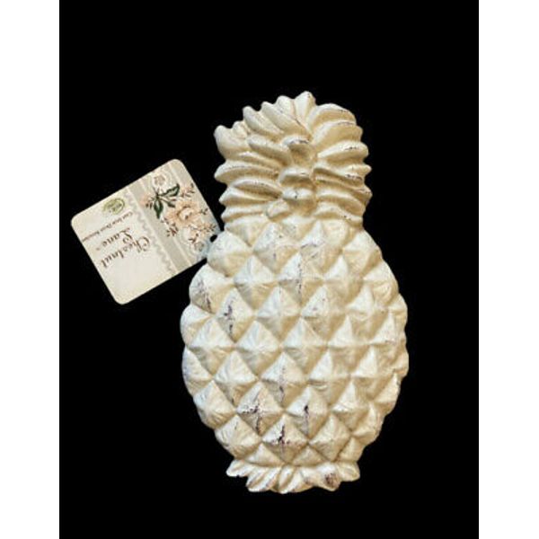 Cast Iron Pineapple Door Knocker 7+” Cream Fruity Tropical Functional Cast Decor