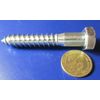 Zinc Hex Head Lag Screw 3/4 Hex Size 1/2 Thread x 3.00" Length, 10 pcs