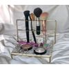 2pc Set Phone Tablet Makeup Brush Organizer Set Terrazzo Marble Tray Gold Frame