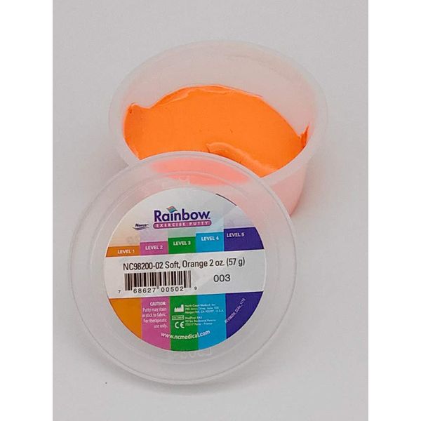 Hand Function Training Equipment, Rainbow Putty, Orange (Soft)