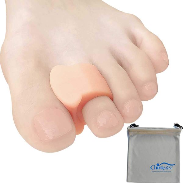 Chiroplax Gel Toe Spacers Separators Corrector Bunion Relief Overlapping Hammer Toe Straightener Spreader Hallux Valgus Splint, 6 Pack (Size Regular, Beige)