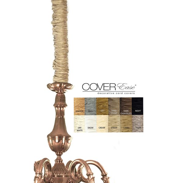 Straw CoverEase Chandelier Chain Cover 6 ft Long Tan