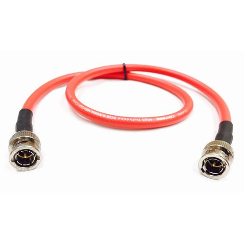 Custom Cable Connection 15 Foot HD-SDI 3G RG6 BNC to BNC Video Coaxial Cable (75 Ohm) Red 4.5Ghz - Made in The USA - (108301-15RED)