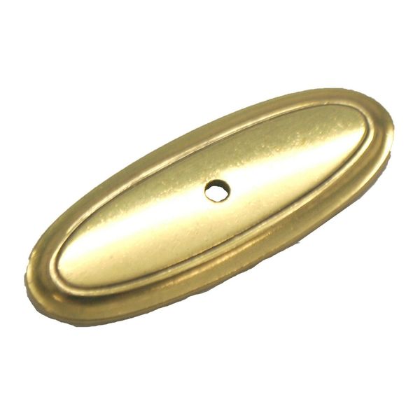 BELWITH Manor House Lancaster Brass 3" Oval Knob Cabinet Backplate P277-LP