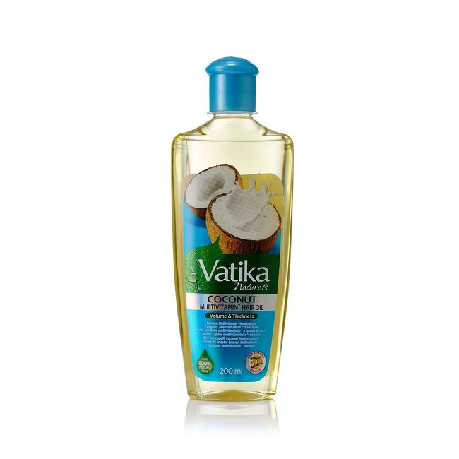 Vatika Naturals Coconut Enriched Hair Oil 100% Natural Oils Unique Formulation For thick, Voluminous Hair 200 ml (Pack of 1)