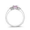 Hand Made Ladies 925 Sterling Solid Silver Oval Cut Pink and White Sapphire Ring (U)