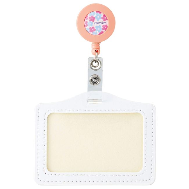 Anfamier Nurse Name Badge Case with Reel Medical Name Holder Baby Pink