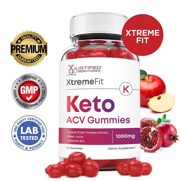 Xtreme Fit Keto ACV Gummies 1000MG Apple Cider Vinegar 60 Gummys