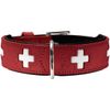 Hunter Swiss Organic Leather Collar, 65, Red/Black