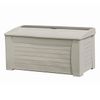 Suncast 127 Gallon Horizontal Outdoor Deck Box with Hinged Lid, Convenient Storage Solution for Patio, Deck, Yard, and Garage, Taupe