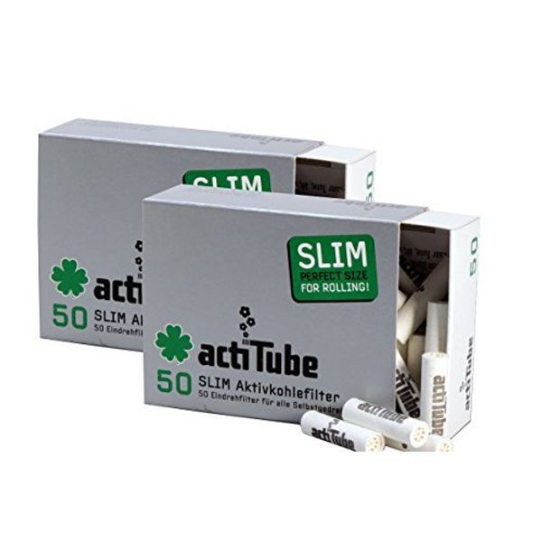 actiTube Box Filter, Activated Carbon Cellulose, White, 2 x 0.7 x 0.7 cm
