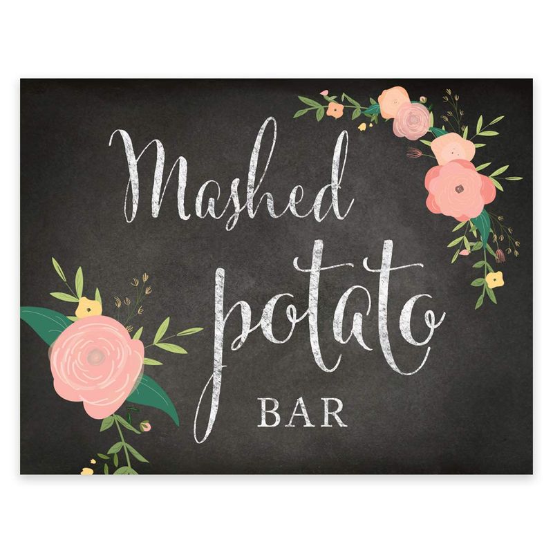 Andaz Press Wedding Party Signs, Chalkboard Pink Coral Floral Roses ...