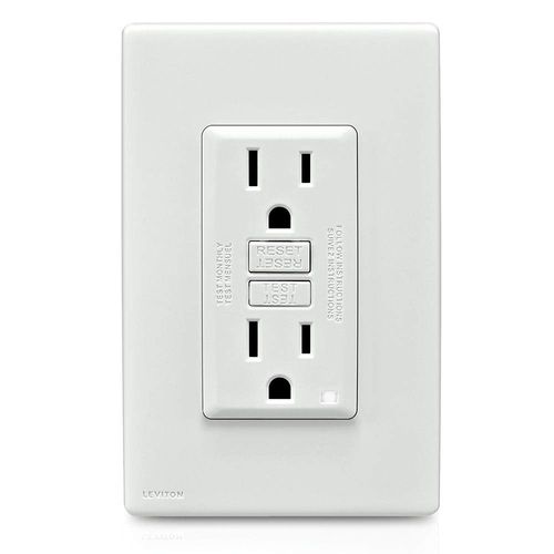 Leviton RGF15-WW Renu Self-Test Tamper-Resistant GFCI Outlet, 15-Amp, White On White