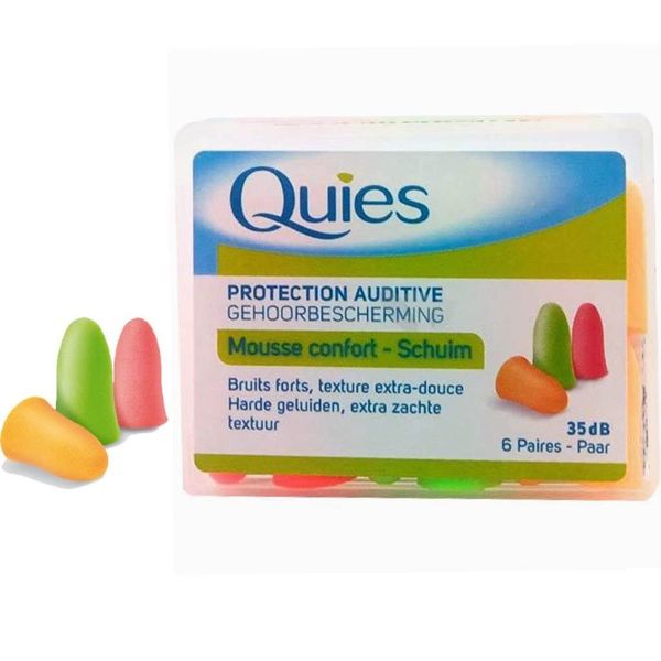 Quies Soft Foam Ear Protection Plugs 35dB - Pack of 6 Pairs