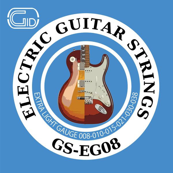 GID Jid STRINGS Series Electric Guitar Strings 08-38 Extra Light Extra Light Gauge GS-EG08