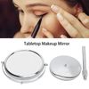Magnifying Makeup Mirror, Double Sided Round Makeup Mirror Height Adjustable Tabletop Vanity Mirror 3X Magnification Silver