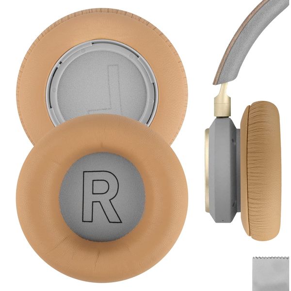 Geekria Elite Sheepskin Replacement Ear Pads for Bang & Olufsen Beoplay H9, H7 (Not Compatible with H9 3rd Gen, h9i) Headphones Ear Cushions, Headset Earpads, Ear Cups Repair Parts (Brown)