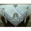 White 51'' Square Embroidered Embroidery Fabric Wedding Tablecloth Table Cover