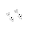 Sterling Silver Solid Punk Unisex Circular Cone Spike Stud Earrings