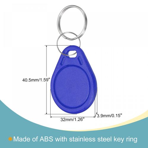uxcell RFID Key Fob 13.56MHz Read Only Non-Contact Smart Token Tag for Entry Access Control System, Blue, 12 Pack