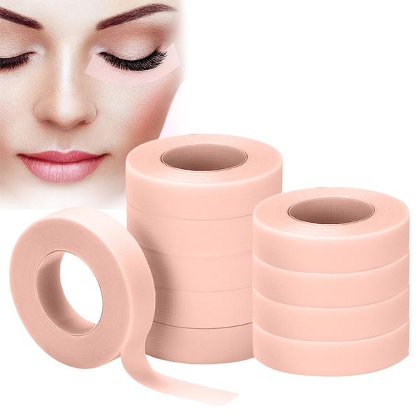 SJBAUTYO 10 Rolle Wimpern Tape,Rosa Tape Wimpernverlängerung Band,Wimpernband für Wimpern Lash Extension Wimpernverlängerungswerkzeuge