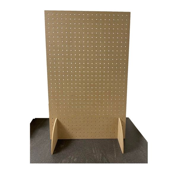 Free Standing MDF Peg Board - Size - 800mm x 500mm - 6mm Holes - Great as Tool Organiser - To be used with Wooden Dowels 6mm not included with item