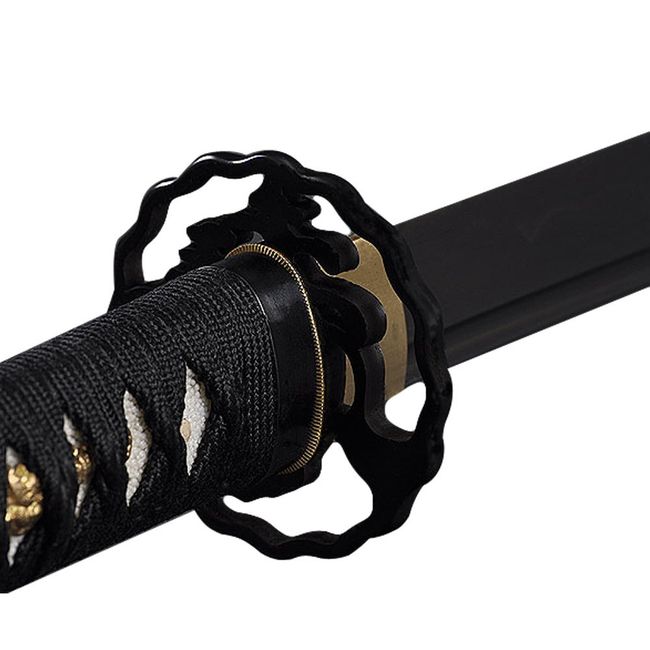 Handmade Sword - 1080/1095 Steel Fully Hand Forged Temper Practical Samurai Katana Sword, Clay Tempered, Full Tang, Sharp, Wooden Scabbard (Black Pine)