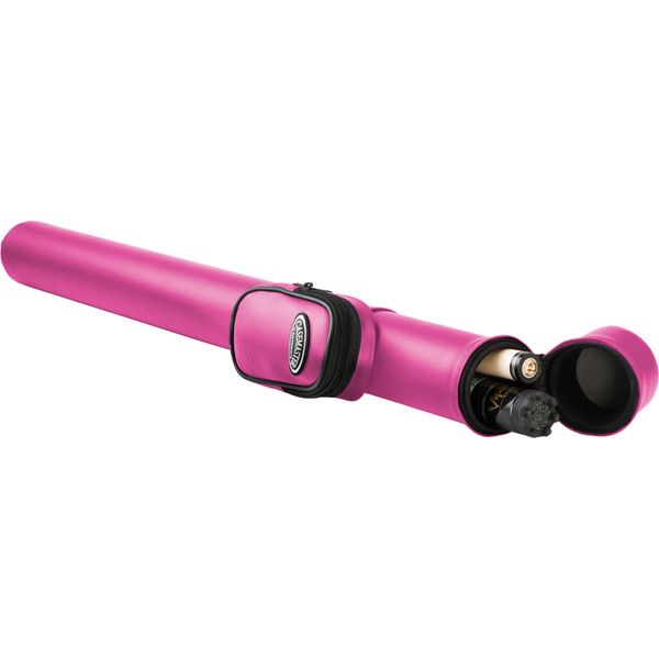 Casemaster Q-Vault Supreme Billiard/Pool Cue Hard Case, Holds 1 Complete 2-Piece Cue (1 Butt/1 Shaft), Pink