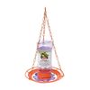 Jelly Feeder, 32 oz, 3-Port/Perch, Plastic, Orange, Hanging Mounting