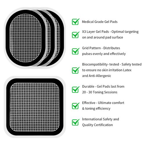 Electrode Pads Pack of 9 Replacement Electrodes Gel Pads Replacement Gel Pads EMS Muscle Stimulator Replacement Parts ABS Trainer Replacement Gel Pad for EMS Trainer Abdominal Trainer Muscle