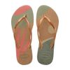 Havaianas Women's Slim Glitter Palette Flip Flops, Sand Grey Golden, 33/34 EU