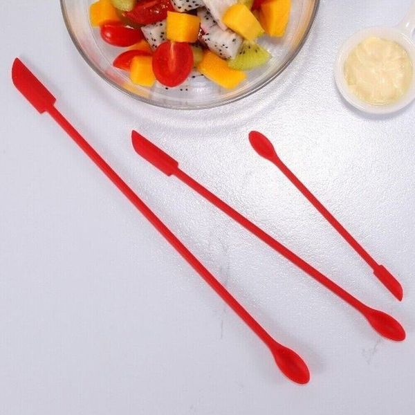 🔥 3Pc Spatula Tool Kitchen Set Mini Dual-Ended Silicone Scraper  with Spoon 🔥