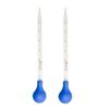 10ml Glass Graduated Pipettes Lab Dropper with Blue Rubber Cap and Scale(2 Pack)