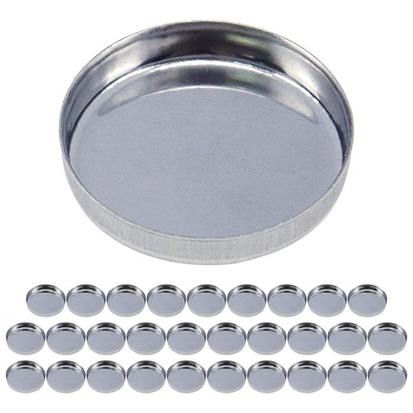 Coshar Pack of 30 Empty Round Metal Pans 26mm Eyeshadow Palette Pans Replacement for Magnets Makeup Palettes (5mm Height) Silver