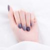 24pcs Nail Tips False Nails Blue & Gray Nails Short Office Nails