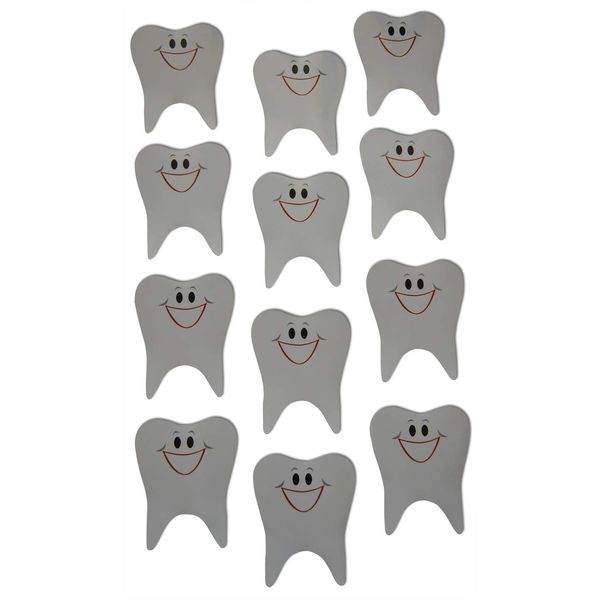 Novel Merk Healthy Tooth Smiling Small Refrigerator Magnets Set for Party Favors & Carnival Prizes Miniature Design (12 Pieces)