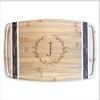 Engraved Initial Wreath Marbled Personalized Cutting Board, 15" x 10.75", Bamboo Cutting Board