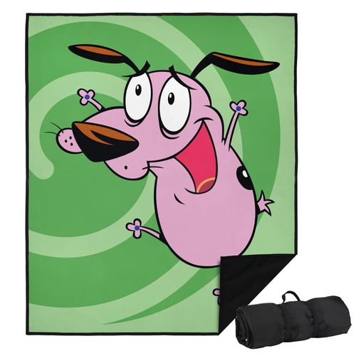 LOGOVISION Courage The Cowardly Dog Picnic Outdoor Blanket, 50"x60" Complete Series Cover, Foldable Blanket for Picnic, Beach, Camping, Park, Tailgate