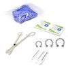 Kit Septum Piercing with 3 Horseshoe Ring Needle Forceps + More 10 Piece