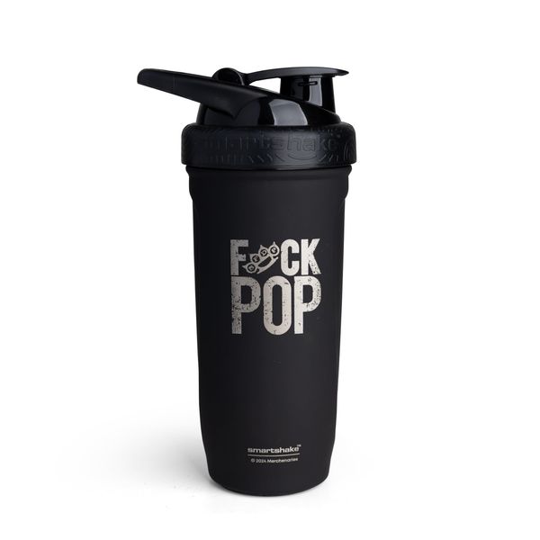 Smartshake Rockband Reforce Stainless Steel Protein Shaker Bottle 700 ml | 23.5 oz - Leakproof Screw-on Lid - BPA Free - Not Insulated – Unisex - Five Finger Death Punch, F P Logo on Bottle