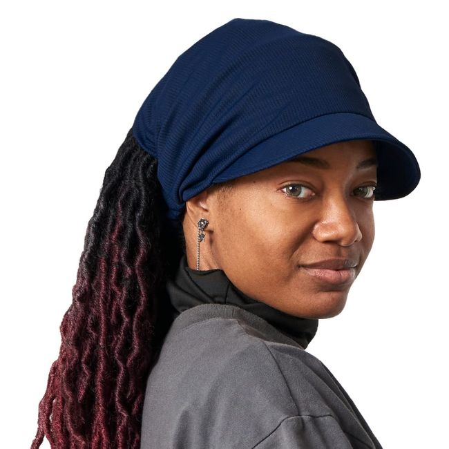 CHARM Bandana Damen Visor Kopftuch - Herren Cap Sommer Kopfbedeckung Stirnband Mit Sonnenschutz Mit Schirm Sonnen-Hut Navy Dunkel Blau