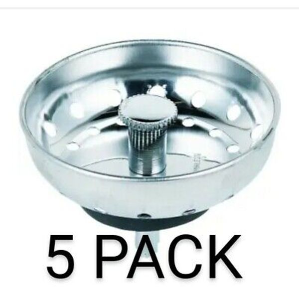 Sink Basket Strainer 3-1/4"  Lug Post Bottom, Stainless Steel, Package Of 5 New