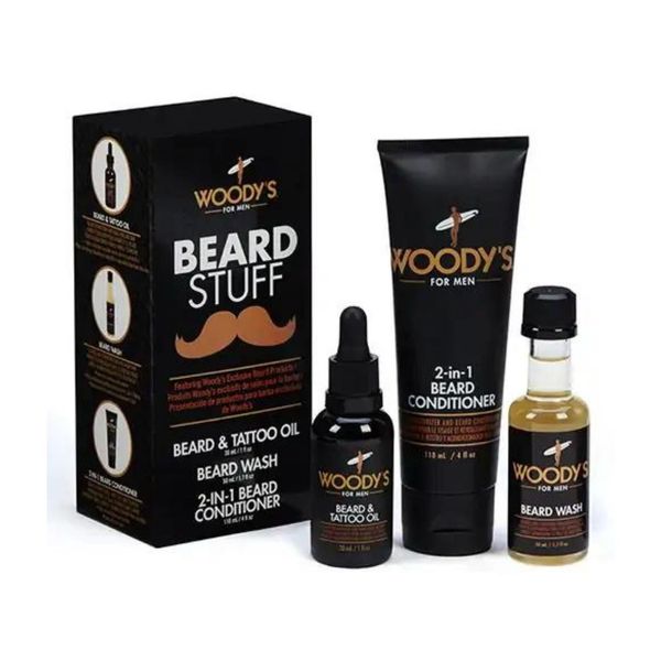 Woody's Beard Stuff Kit (2in1 Beard Conditioner, Beard Wash, Beard & Tattoo Oil)