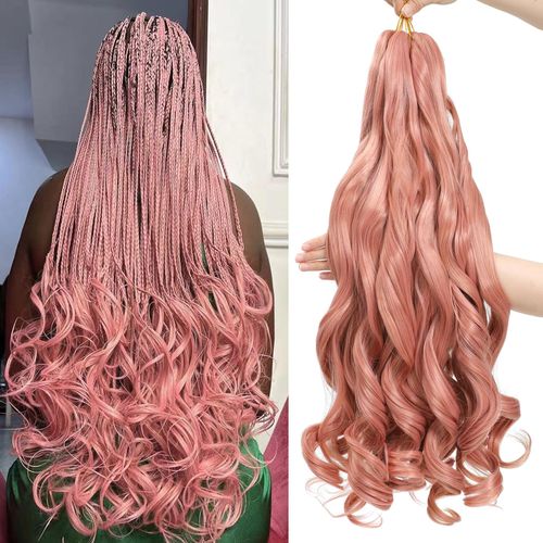 DT CHERYL French Curls Braiding Hair, 8 Pack, Pre-Stretched French Curly Braiding Hair, 24 Inch (61 cm) Loose Wave Curly Braids Hair Extensions, 75 g/Pack, French Curly Synthetic Hair Extensions (MP2)