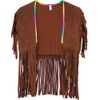 Hippie Fringe Vest- Brown | One Size-1 Pc