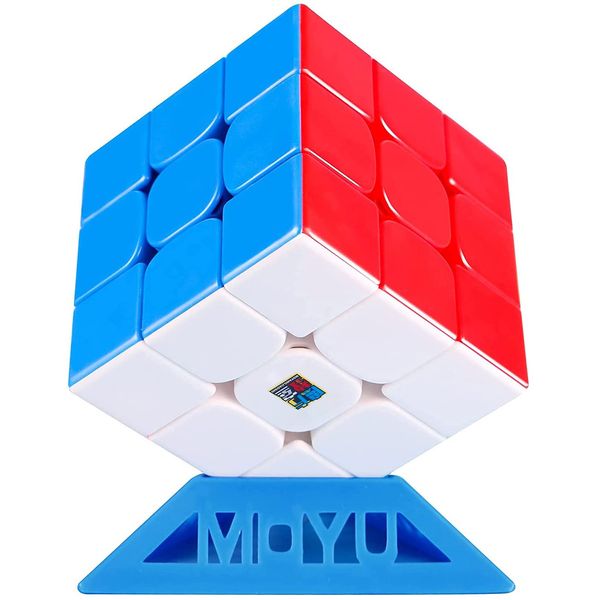 MoYu RS3M 2020 (Built-in Magnet) 3x3x3 Competition Cube, For First, Middle and High Class Users, International Standard 6 Colors, Includes 6 Sides Completed Strategy + Puzzle Stand, Stickerless,