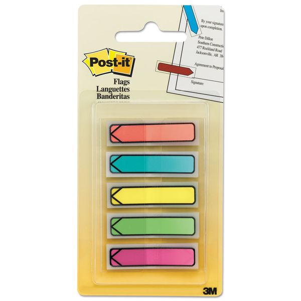 Post-it 684ARR2 Standard Arrow Flags, 1/2-Inch x1-3/4-Inch, 100/PK, Assorted Bright