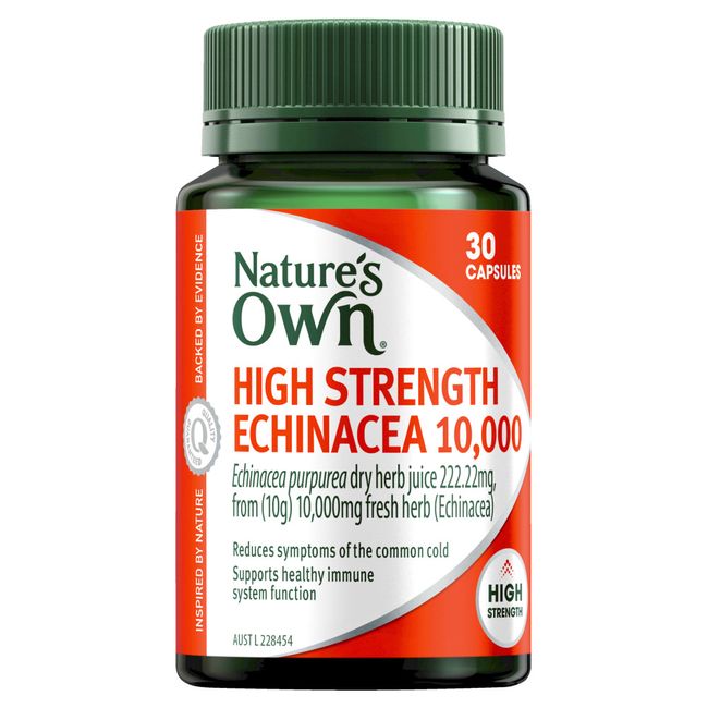 Nature's Own High Strength Echinacea 10000mg 30 Capsules Immune Health Natures