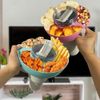 Snackteller mit Deckel für Stan-ley Cup 40oz,Wiederverwendbare Silikon Snackschale mit 4 Fächern (Rosa)