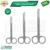 3 Pcs Stitch Scissors 3.5", 4.5", 5.5" Surgical Veterinary Instrument German Gr